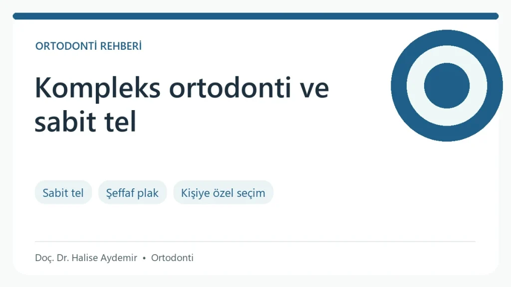 Kompleks Ortodonti ve Sabit Tel Tedavisi konulu ortodonti rehberi: değerlendirme ve tedavi başlıkları